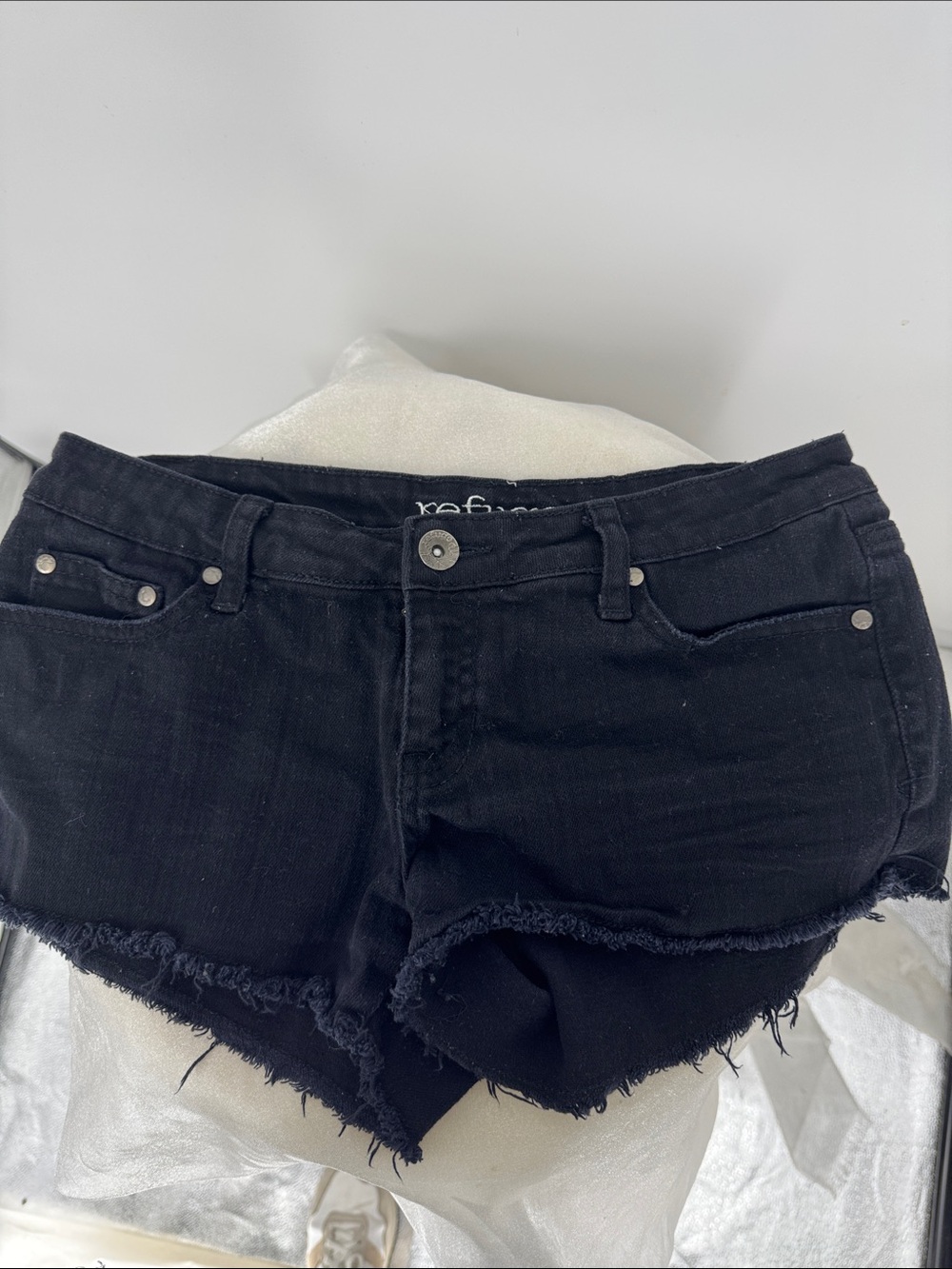 Black Denim Cutoff Shorts
